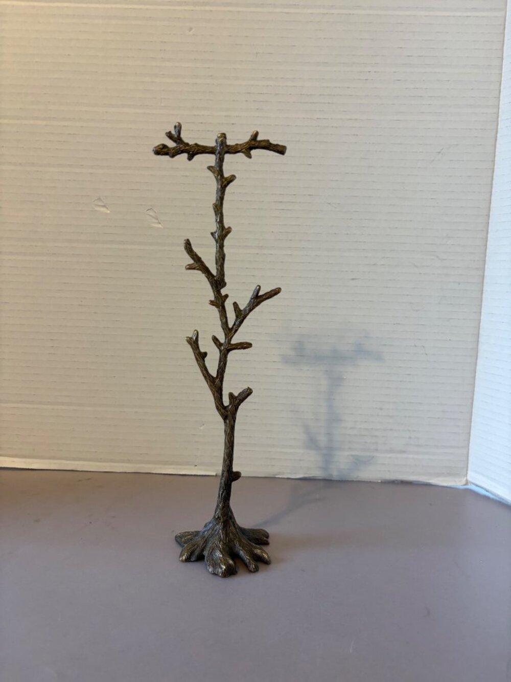 Brass Tree Branch Jewelry Holder 11" Tall Decorative Stand